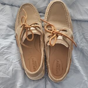 Sperry Women's Tan Beige Loafers Top Sliders 6.5  Boat Shoes Moccasins